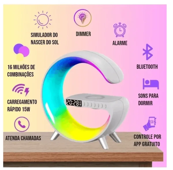 ESTAÇÃO INTELIGENTE LED WIRELESS CHARGING