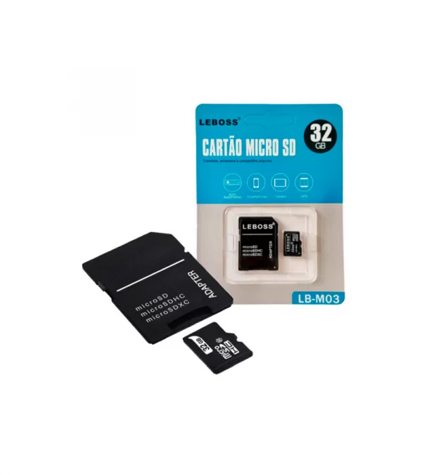 Cartão De Memória Microsd 32GB Com Adaptador Leboss