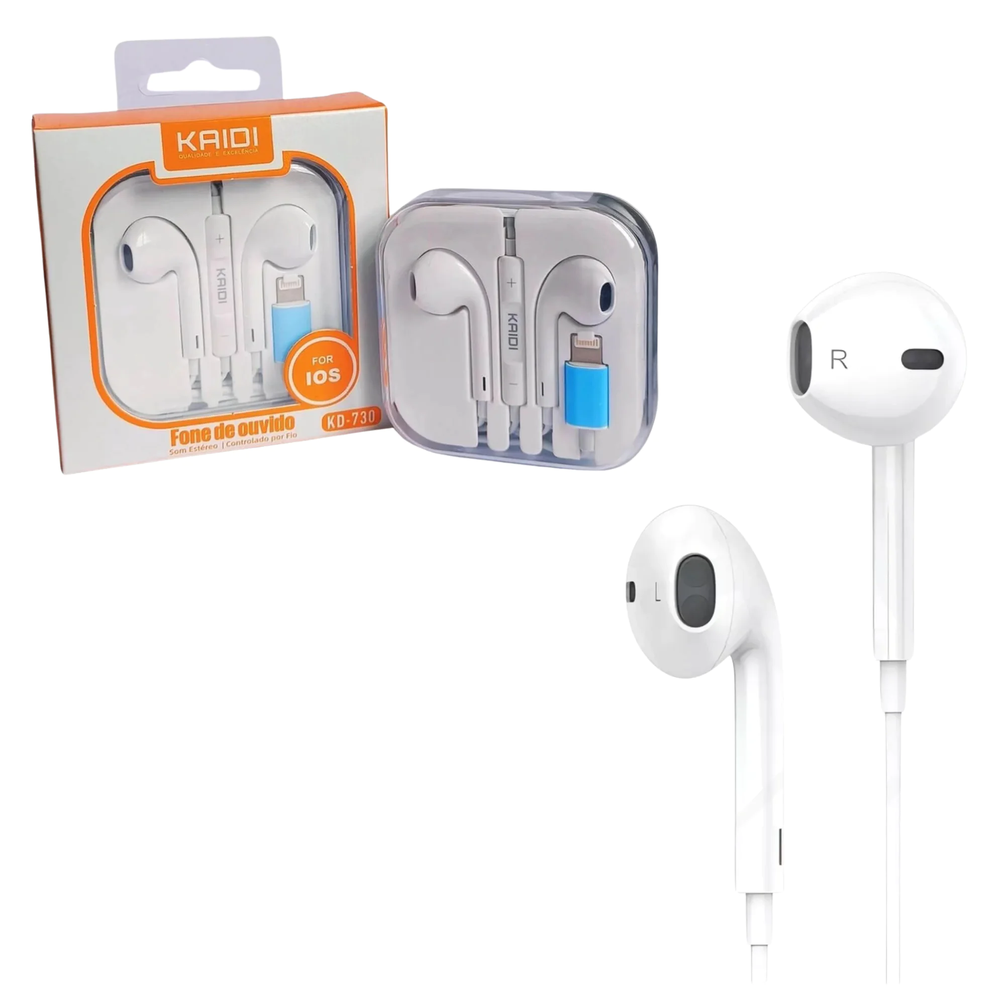 FONE COM FIO KAIDI- LIGHTNING