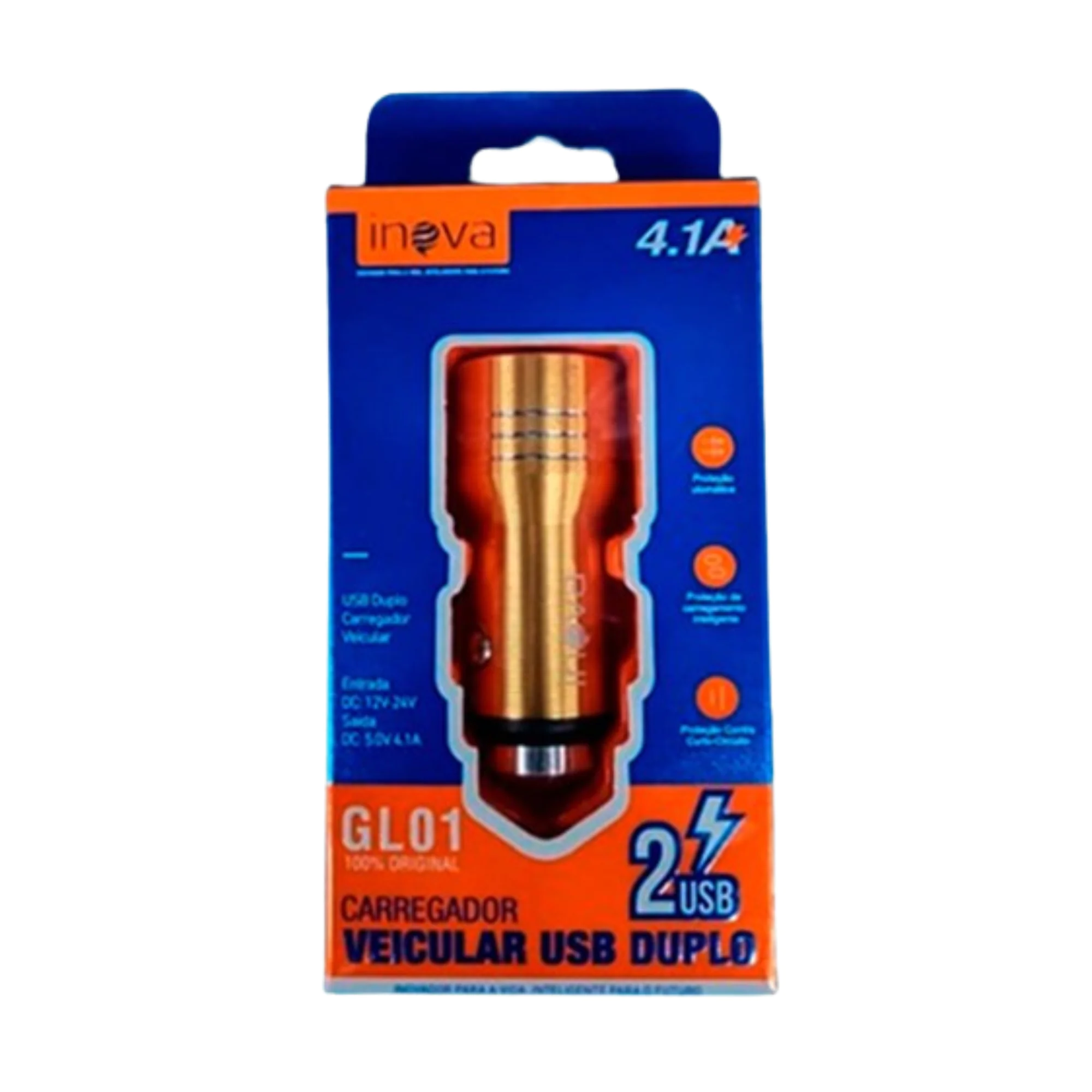 FONTE VEICULAR 2 SAIDAS USB INOVA GLO1 FONTE VEICULAR 2 SAIDAS USB INOVA GLO1