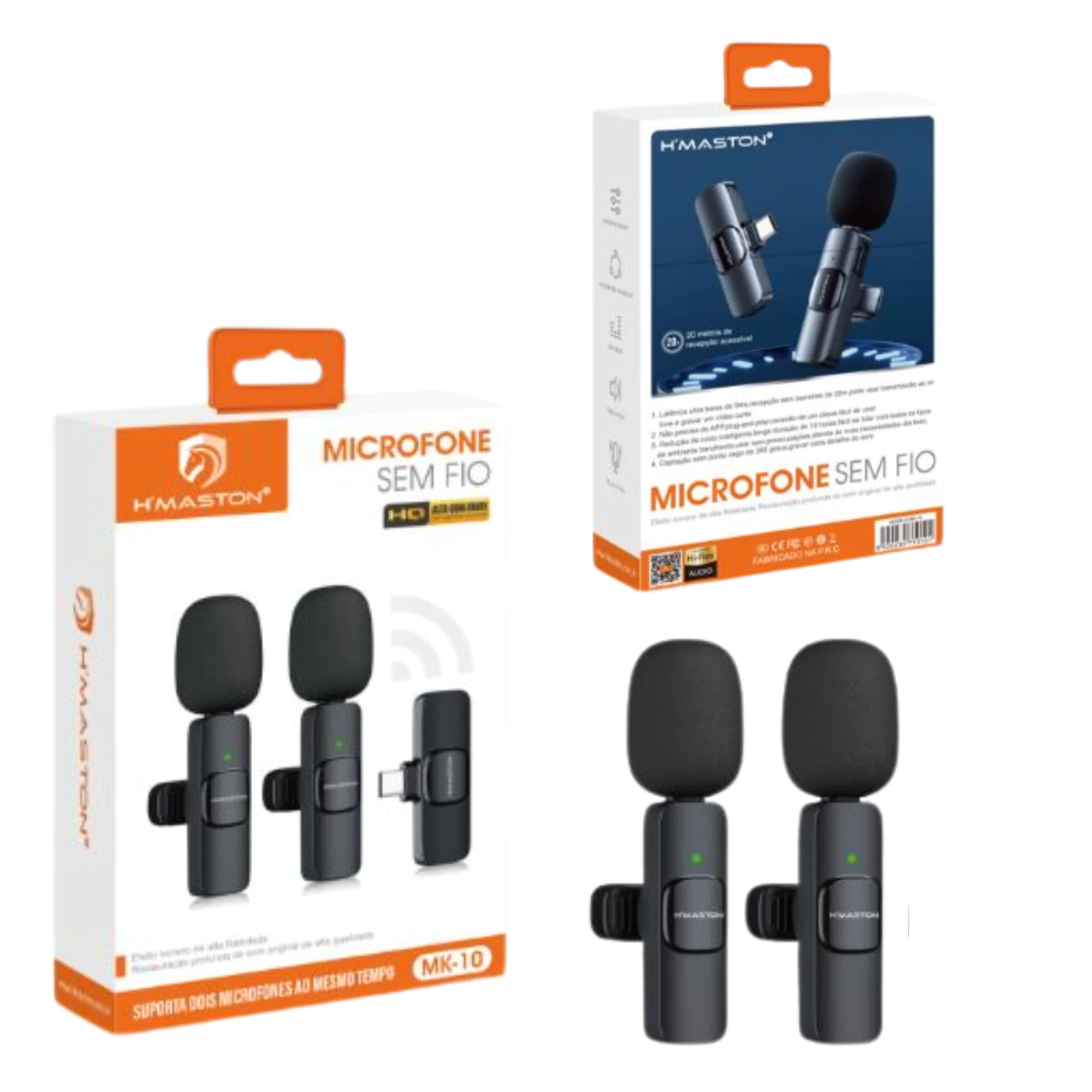 MICROFONE DE LAPELA DUPLO H-MASTON (MK-10) MICROFONE DE LAPELA DUPLO H-MASTON (MK-10)