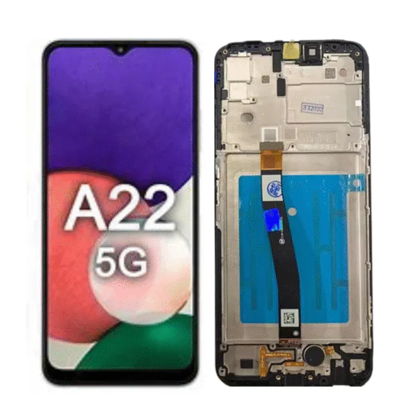LCD SAMS A22 (5G) – ORIG VEZR C/ARO – PRETO