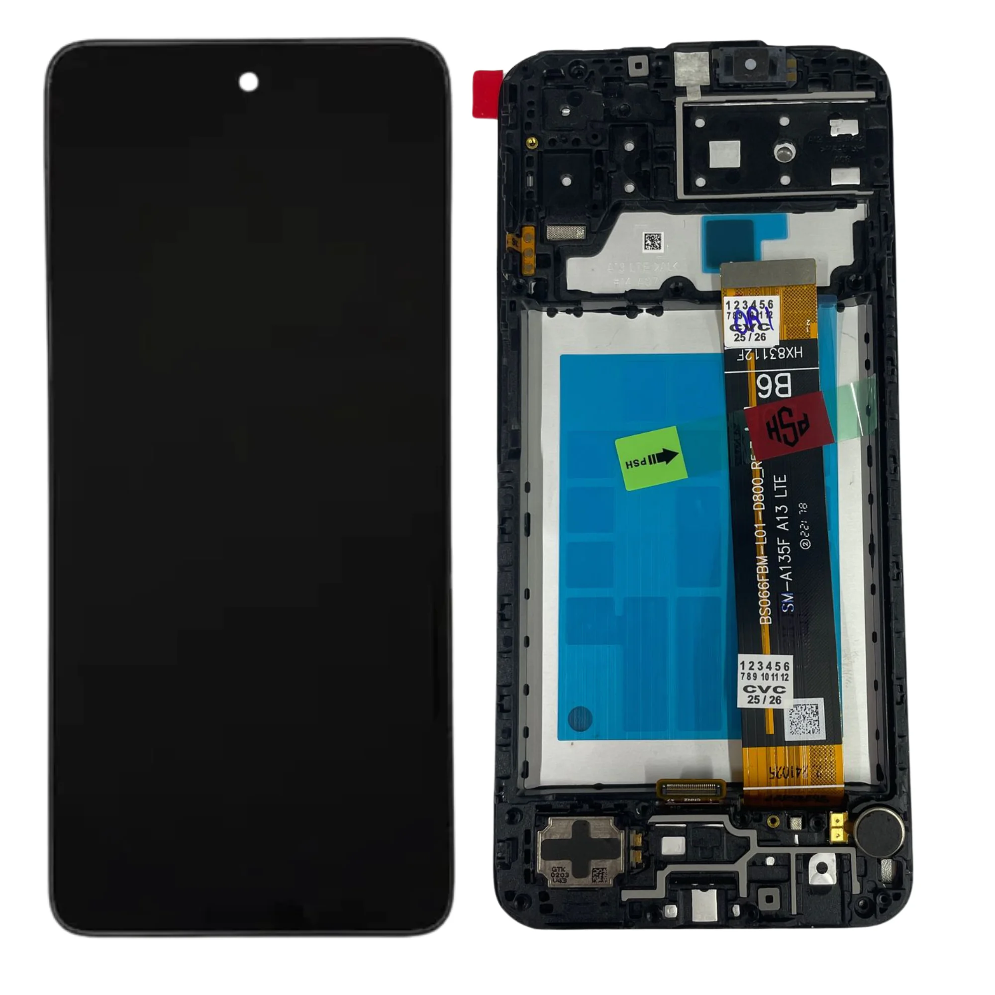 LCD SAMS A13 (4G) – ORIG SVC/MASTERFIX C/ARO – (A135F/A235F) – PRETO