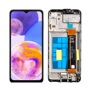 LCD SAMS A23 4G – ORIG/VEZR/SVC C/ARO (A235F) – PRETO