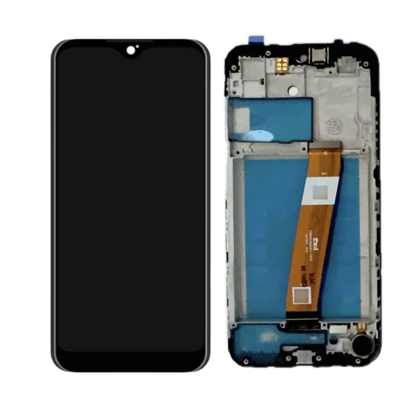 LCD SAMS A01 – PREMIUM/ORIG C/ARO FLEX LARGO – PRETO