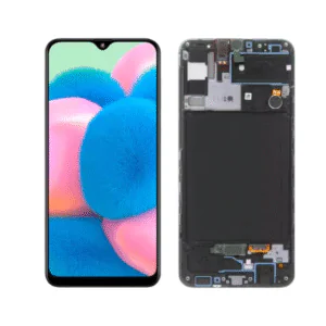 LCD SAMS A30S – ORIG SUNLONG/SVC/ MASTERFIX C/ARO – PRETO