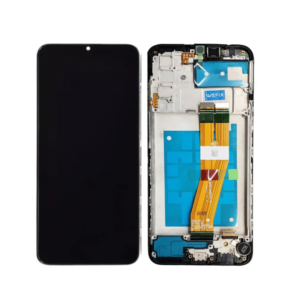 LCD SAMS A02S – ORIG C/ARO – PRETO