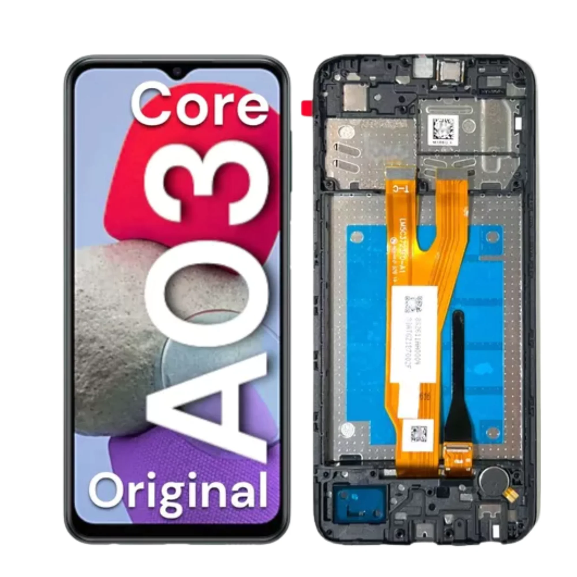 LCD SAMS A03 CORE – ORIG VEZR/SVC C/ARO – PRETO