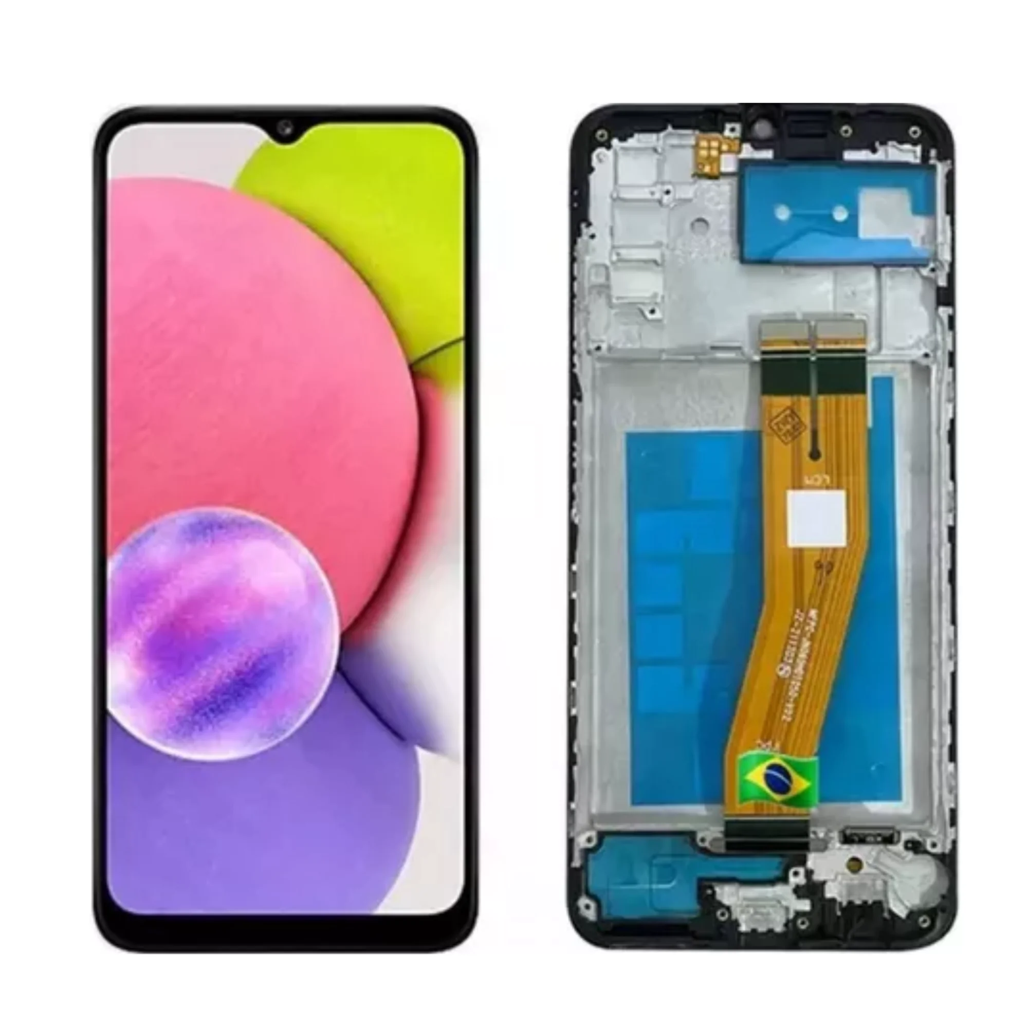 LCD SAMS A03S – OLED C/ARO – PRETO