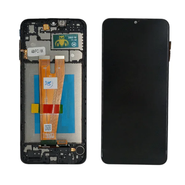 LCD SAMS A04 – ORIG/VEZR C/ARO – PRETO