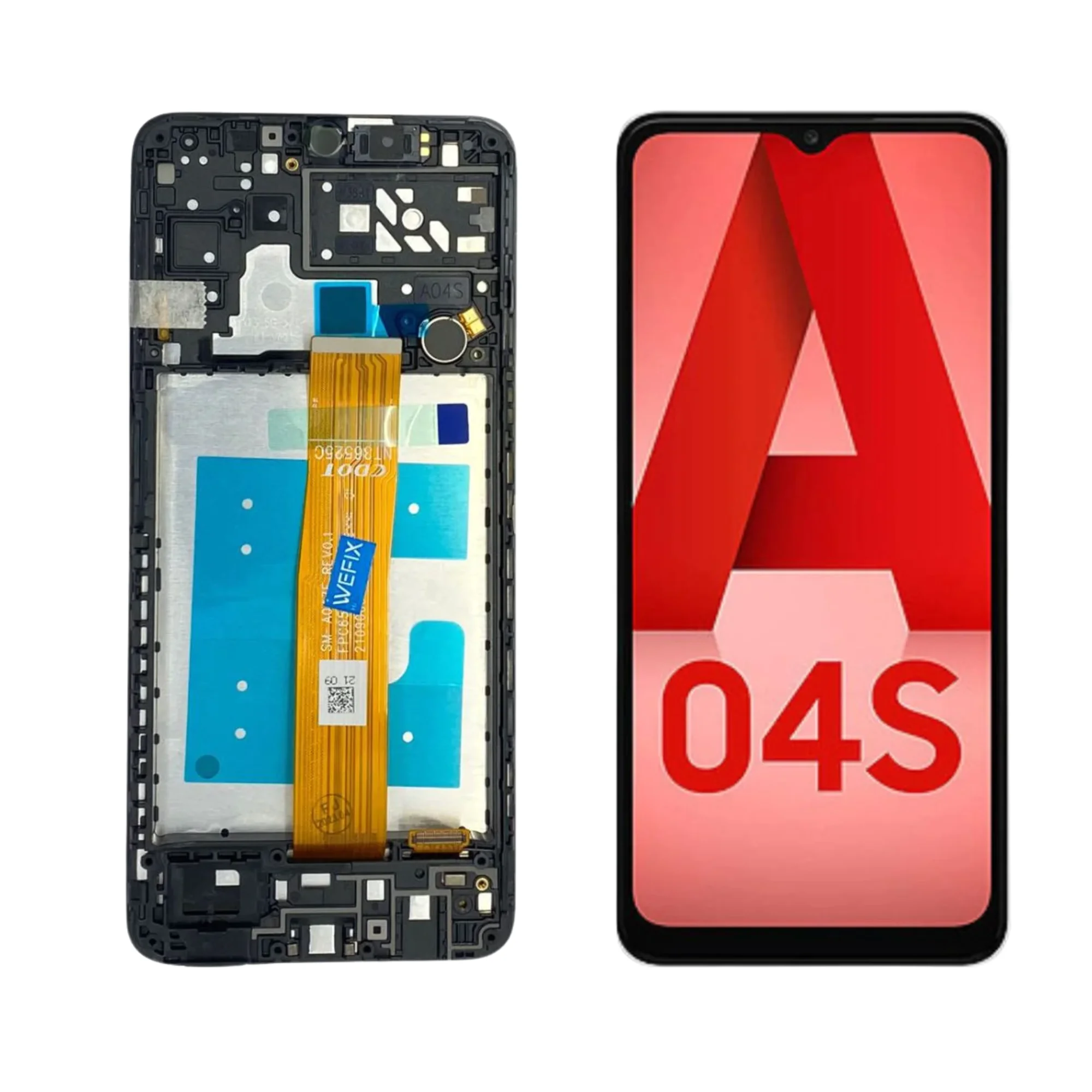 LCD SAMS A04S – ORIG C/ARO – (VERSAO A047F) (FLEX DOURADO)