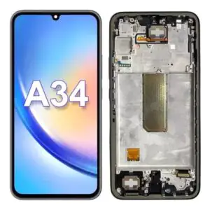 LCD SAMS A34 (5G) – ORIG VIVID C/ARO – PRETO