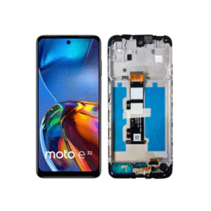 LCD MOTO E32S – ORIG/VEZR C/ARO – PRETO