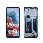 LCD MOTO G34 – ORIG/VEZR C/ARO – PRETO