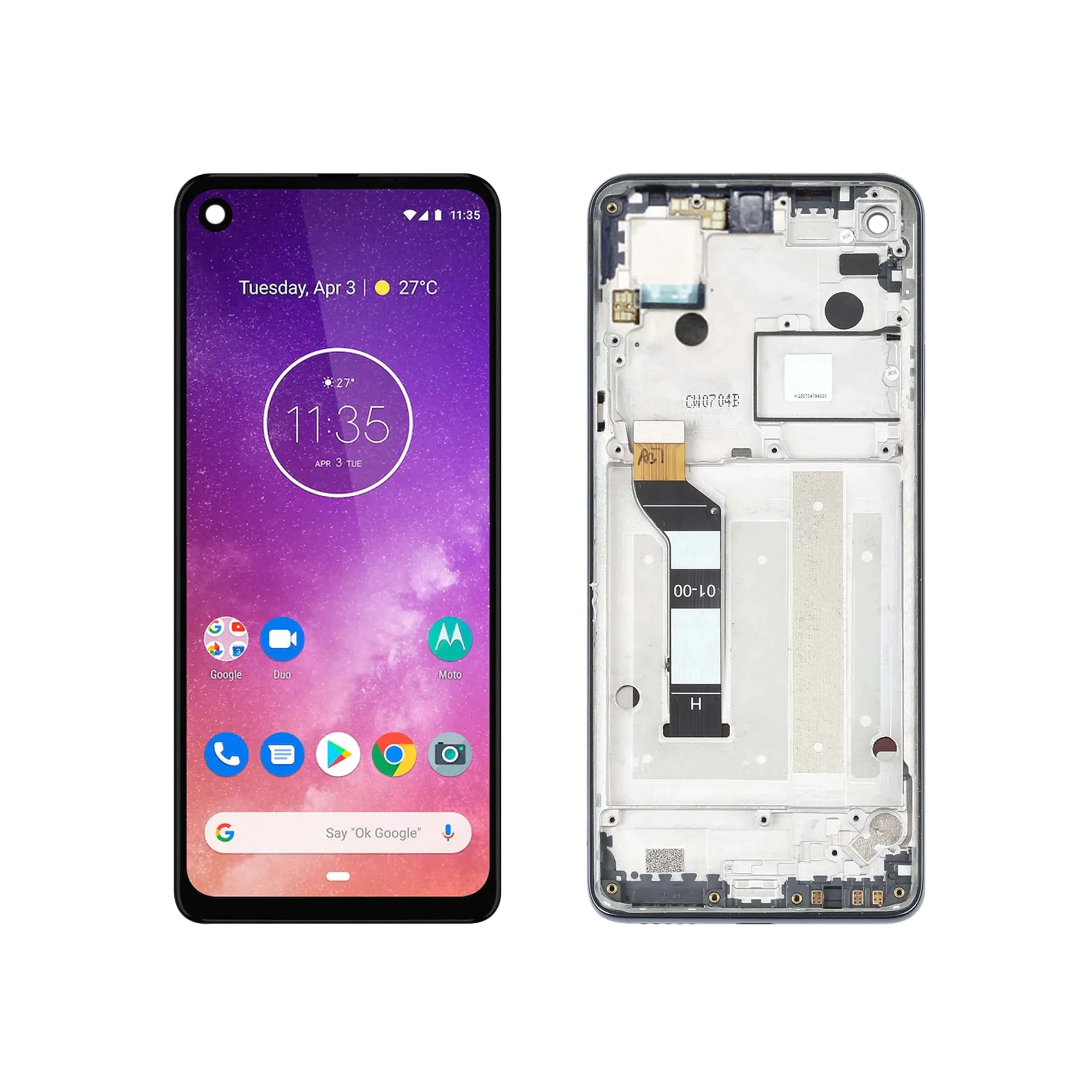 LCD MOTO ONE VISION – ORIG SUNLONG C/ARO – PRETO