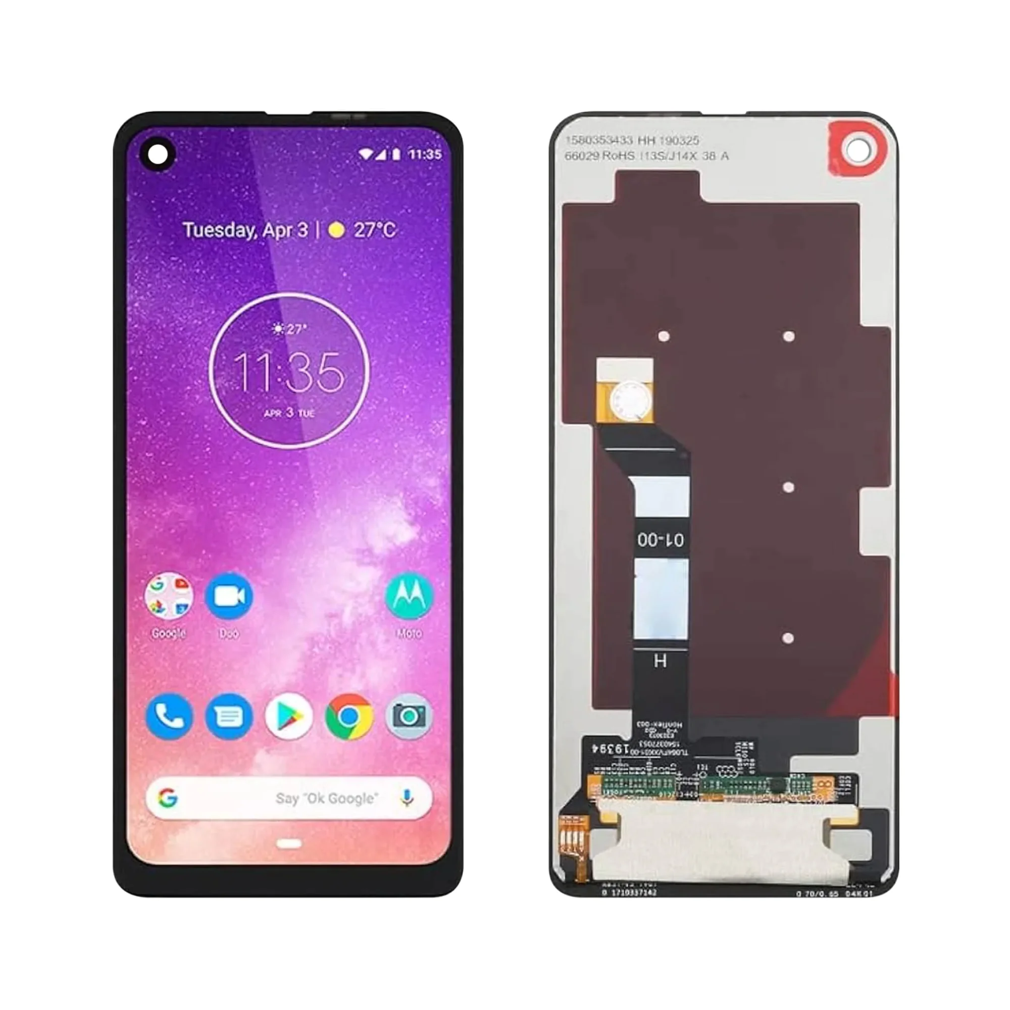 LCD MOTO ONE VISION/ACTION – OLED S/ARO – PRETO