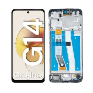 LCD MOTO G14 – ORIG VEZR C/ARO – PRETO