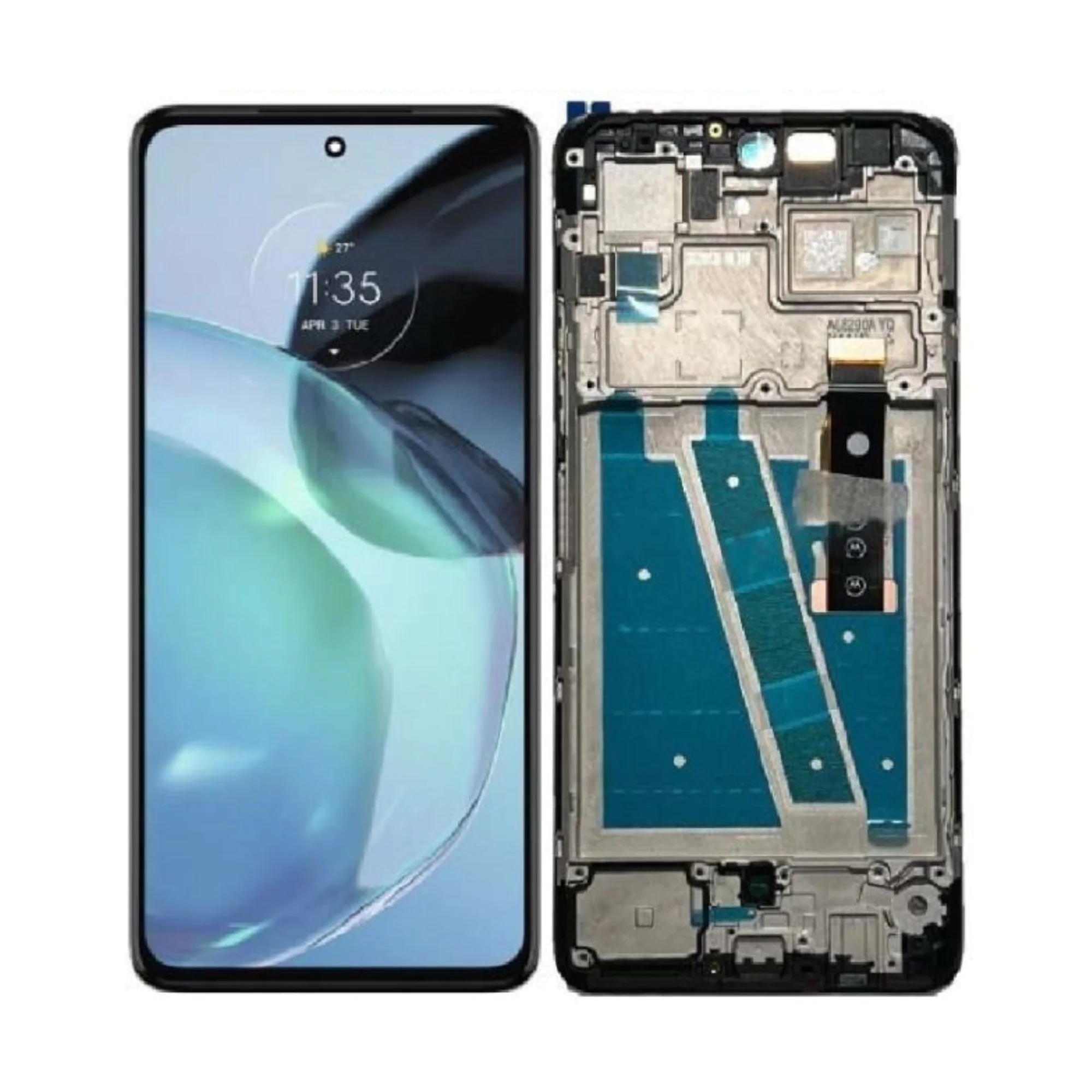 LCD MOTO G72 – ORIG SVC/VEZR C/ARO – PRETO